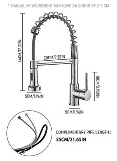 WinHolder Kitchen Faucet with Pull Down Sprayer High Arc Single Handle Spring Kitchen Sink Faucet Brushed Nickel Stainless Steel Kitchen Faucets  - Image 3