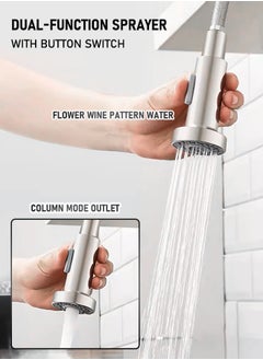 WinHolder Kitchen Faucet with Pull Down Sprayer High Arc Single Handle Spring Kitchen Sink Faucet Brushed Nickel Stainless Steel Kitchen Faucets  - Image 5