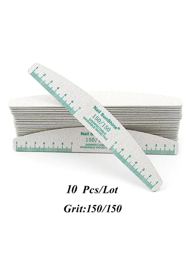 10 قطعة من مبردات وملمعات الأظافر الخضراء بمقاسات تتراوح من 80 إلى 240 للعناية بالأظافر والقدمين - Image 1