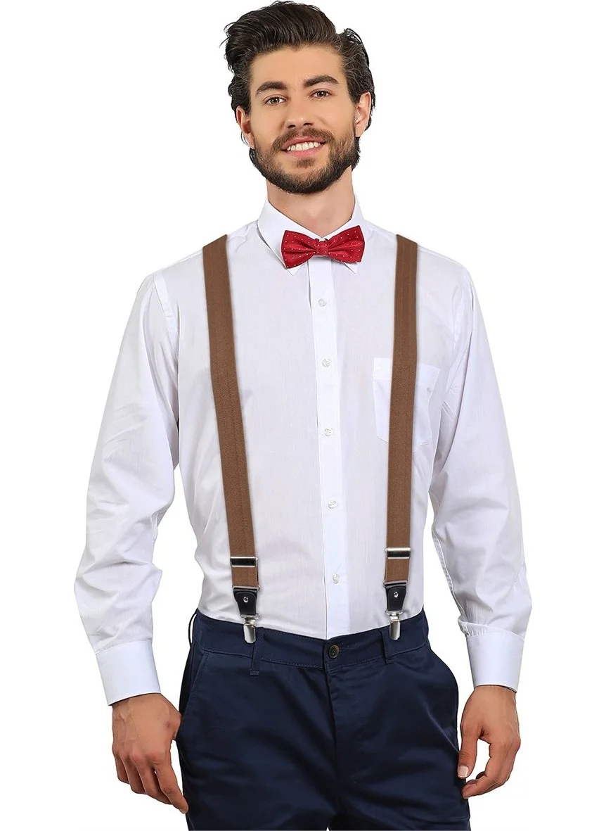 Tudors Brown Plain Men's Trouser Suspenders