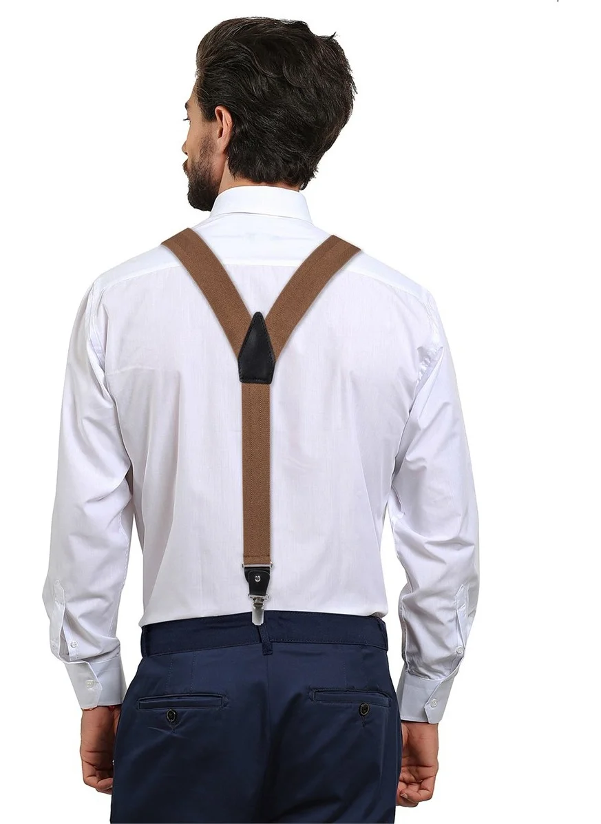Tudors Brown Plain Men's Trouser Suspenders