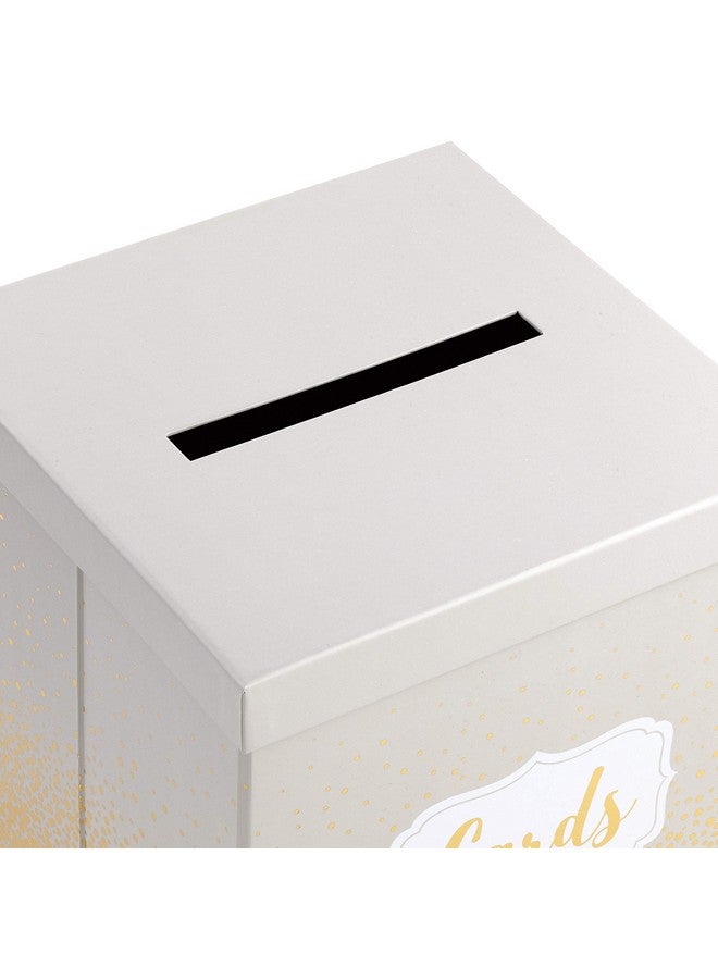 Hallmark 10" Elegant Card Receiving Box (Pearl and Gold Dots) for Weddings, Graduations, Retirements, Birthdays, Open Houses, Anniversaries - Image 5