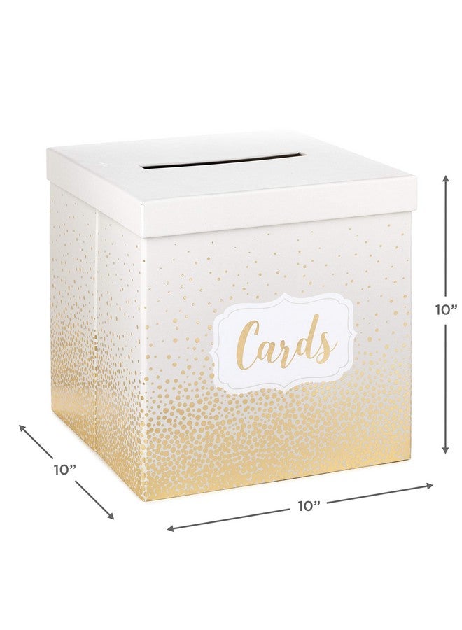 Hallmark 10" Elegant Card Receiving Box (Pearl and Gold Dots) for Weddings, Graduations, Retirements, Birthdays, Open Houses, Anniversaries - Image 3