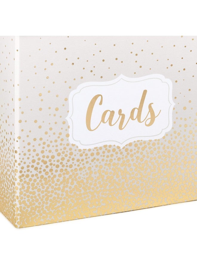 Hallmark 10" Elegant Card Receiving Box (Pearl and Gold Dots) for Weddings, Graduations, Retirements, Birthdays, Open Houses, Anniversaries - Image 4