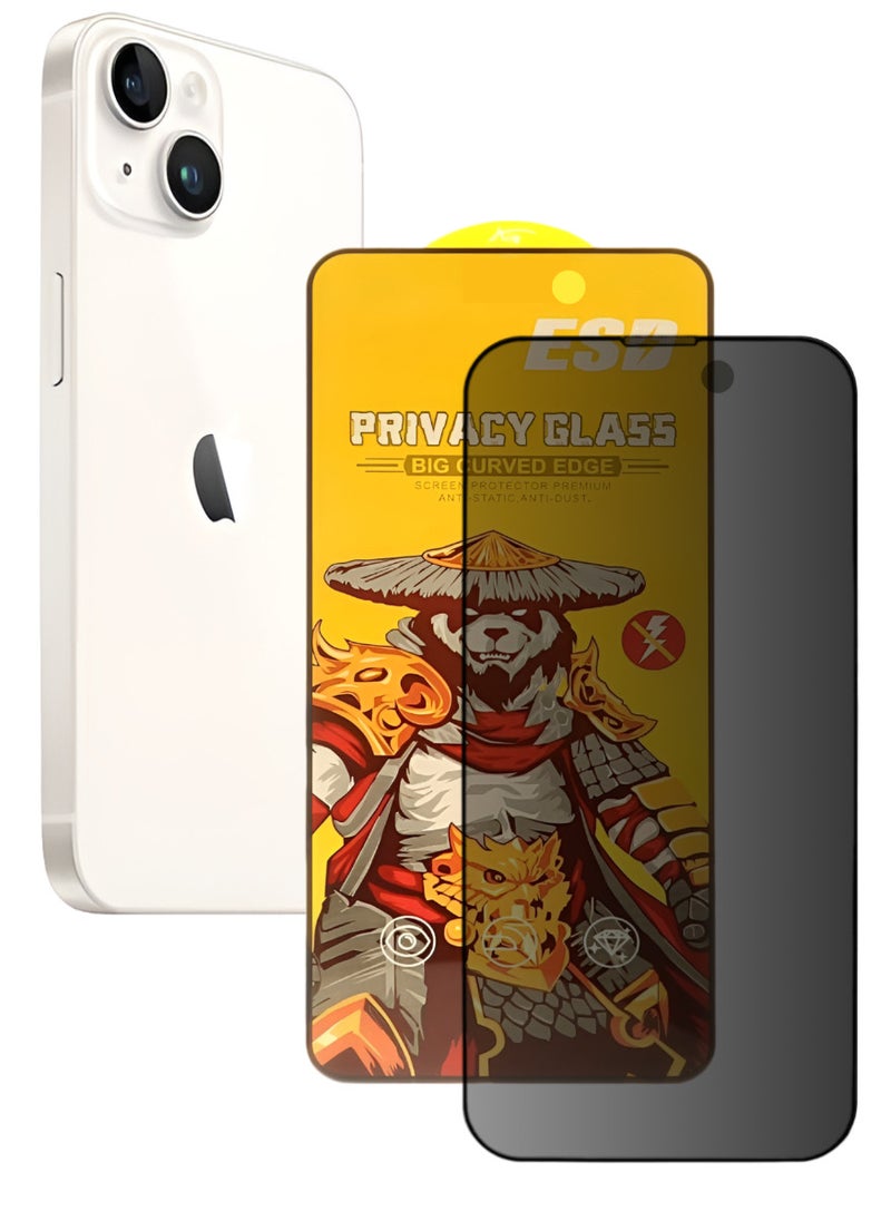 ESD Tempered Dustproof Privacy Glass Screen Protector Compatible For iPhone 14 Plus - Image 1