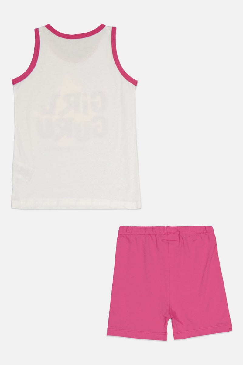 Guru 99 Toddlers Girl 2 Pieces Graphic Print Sleeveless Top And Short Set, Multicolor - Image 2