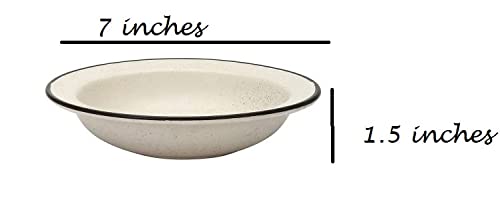 VolCraft™ Ceramic Hand-Painted Deep Pasta Plate| Soup Plate | Snack Plate | Size 7 inch |Microwave Safe, Oven Safe |Set of 4 Plates(White Marble Matte) - Image 2