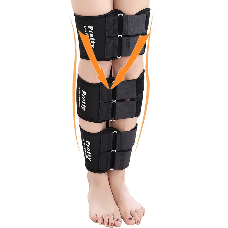 Leg Posture Correction Belt X-Large Black 3-In-1 Set - Neoprene Material For Gentle Pressure & Muscle Balance, Adjustable Leg Type Correction Belt for Adult X/O Leg Deformation & Daily Use - Image 1