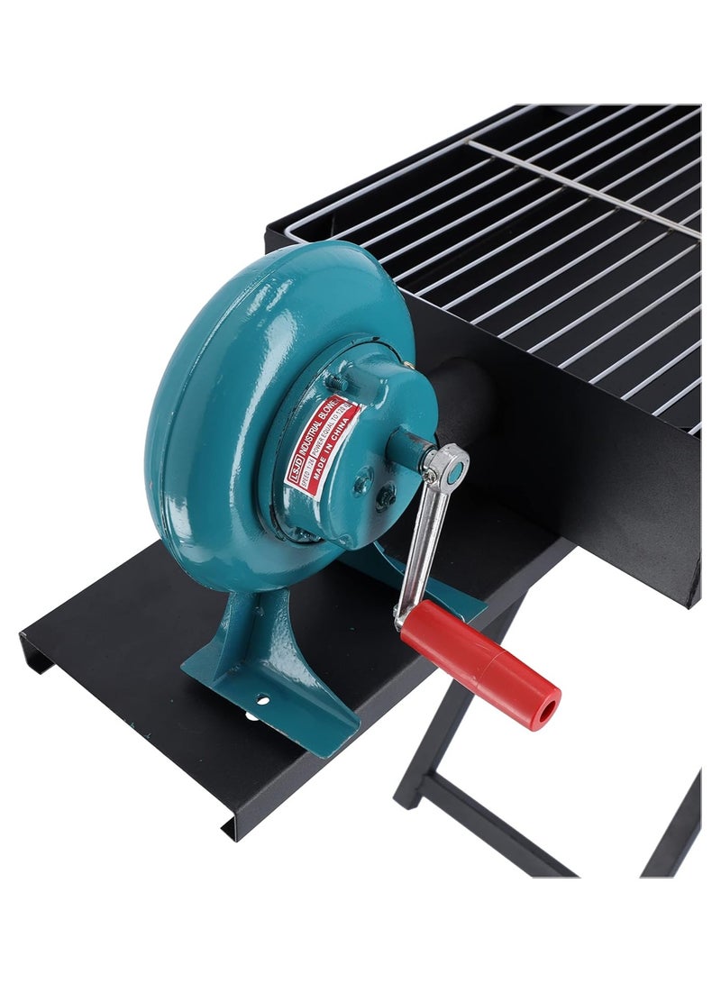 إسكدنيا شواية فحم قابلة للطي مع منفاخ - حامل شواء حديدي متين RF10354 للتخييم والنزهات والطهي في الهواء الطلق، م كباب محمول على الطاولة - Image 2