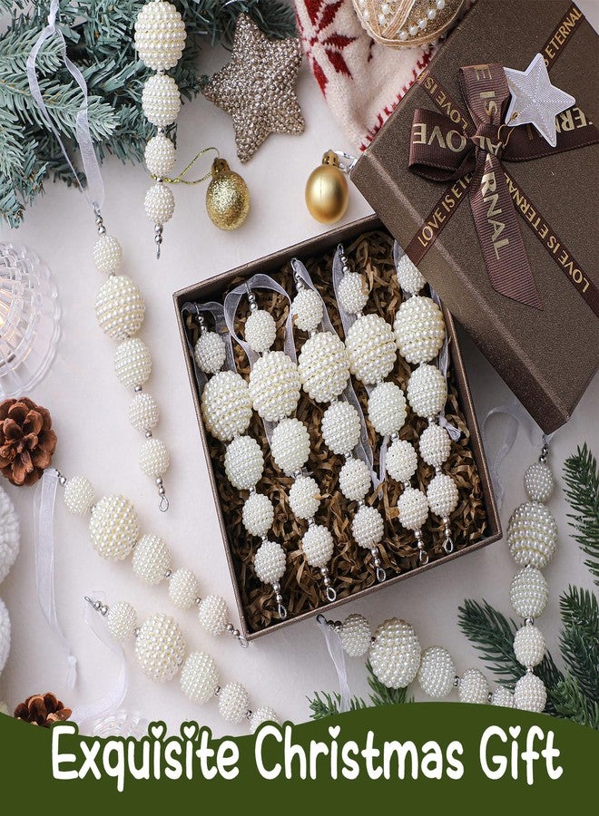 Giegxin 12 Pcs Christmas Pearls Decoration Pearl Ornaments for Christmas Tree Winter White Faux Pearls Drop Hanging Ornament Gifts for Indoor Home Xmas Tree Topper Branches Wreath Wedding Party Decor - Image 3