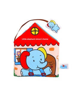 Generic LakaRose Baby Early Education Three-dimensional Quiet Cloth Book Baby Montessori Cloth Book Toy Montessori Teaching Aids-Color:L021C Montessori Cloth  Little Elephant's Home  - Image 1