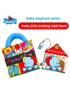 Generic LakaRose Baby Early Education Three-dimensional Quiet Cloth Book Baby Montessori Cloth Book Toy Montessori Teaching Aids-Color:L021C Montessori Cloth  Little Elephant's Home  - Image 2