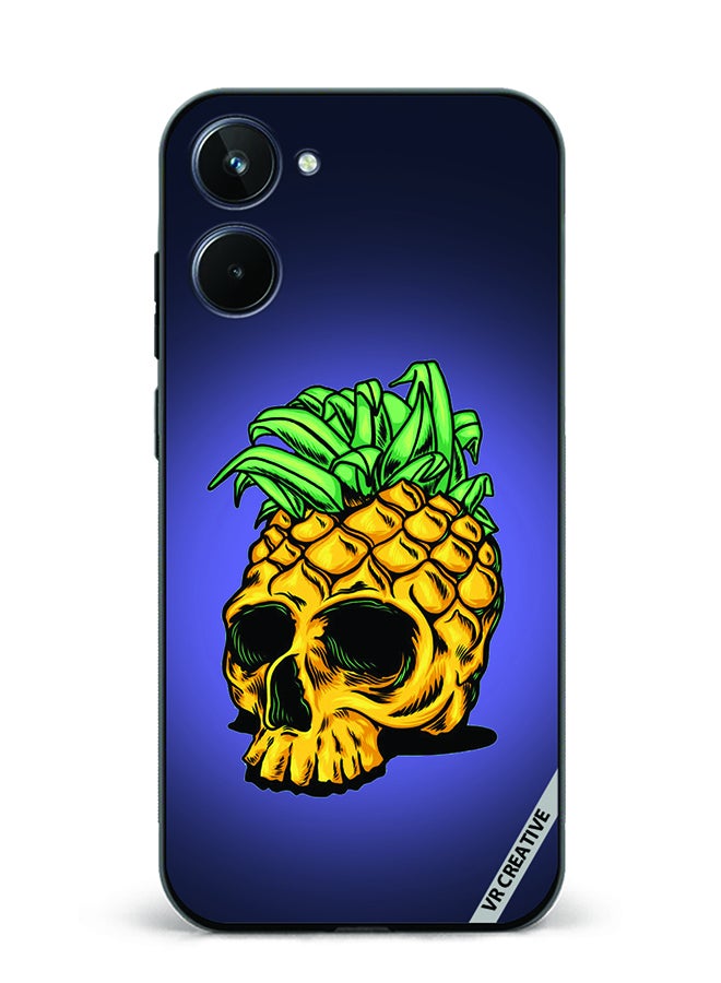 VR CREATIVE Protective Case Cover For Realme 10 Pineapple Skull Design Multicolour - Image 1
