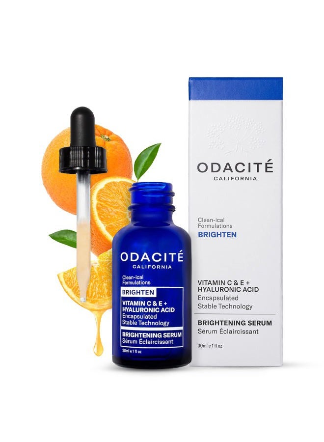 Odacite Brightening Vitamin C & Hyaluronic Facial Serum - Anti-Aging Facial Serum Targets Loss of Firmness & Dark Spots - Squalane, Vitamin E & Neroli Floral Water for Smooth Skin - 1 Fl Oz - Image 1