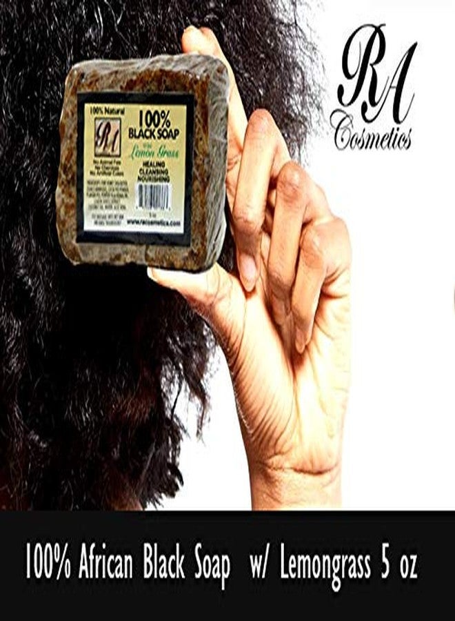 RA Cosmetics 100% Black Soap, Lemon Grass, 5 oz - Image 2