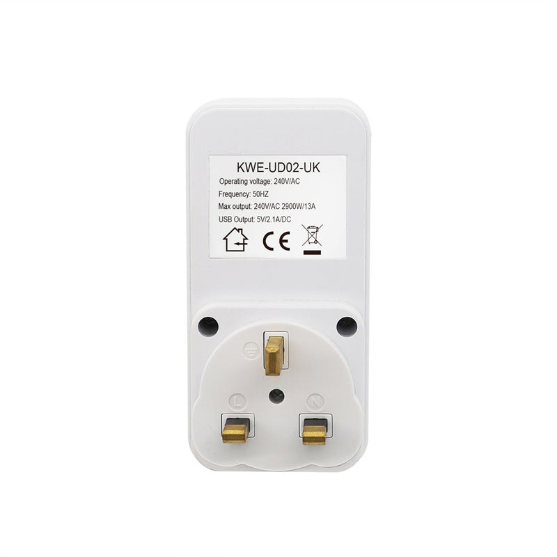 حامل مقبس ذكي مع مقاومة جهد متعدد الوظائف وقيمة عودة للمنزل الذكية مع منفذين USB ومفتاح تحكم زمني للأجهزة الكهربائية المنزلية - Image 3