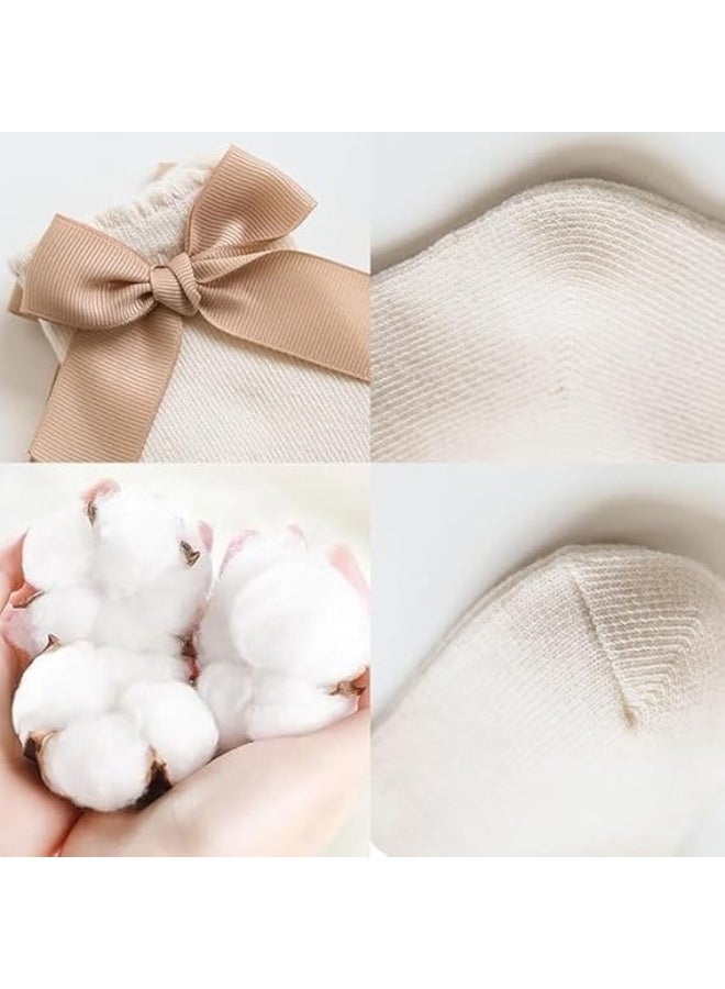 ChicAbode Baby Knee High Socks Girls Bow Ruffled Tube Long Socks Toddlers Infant School Uniform Leggings Stockings,6-12 Months - Image 2