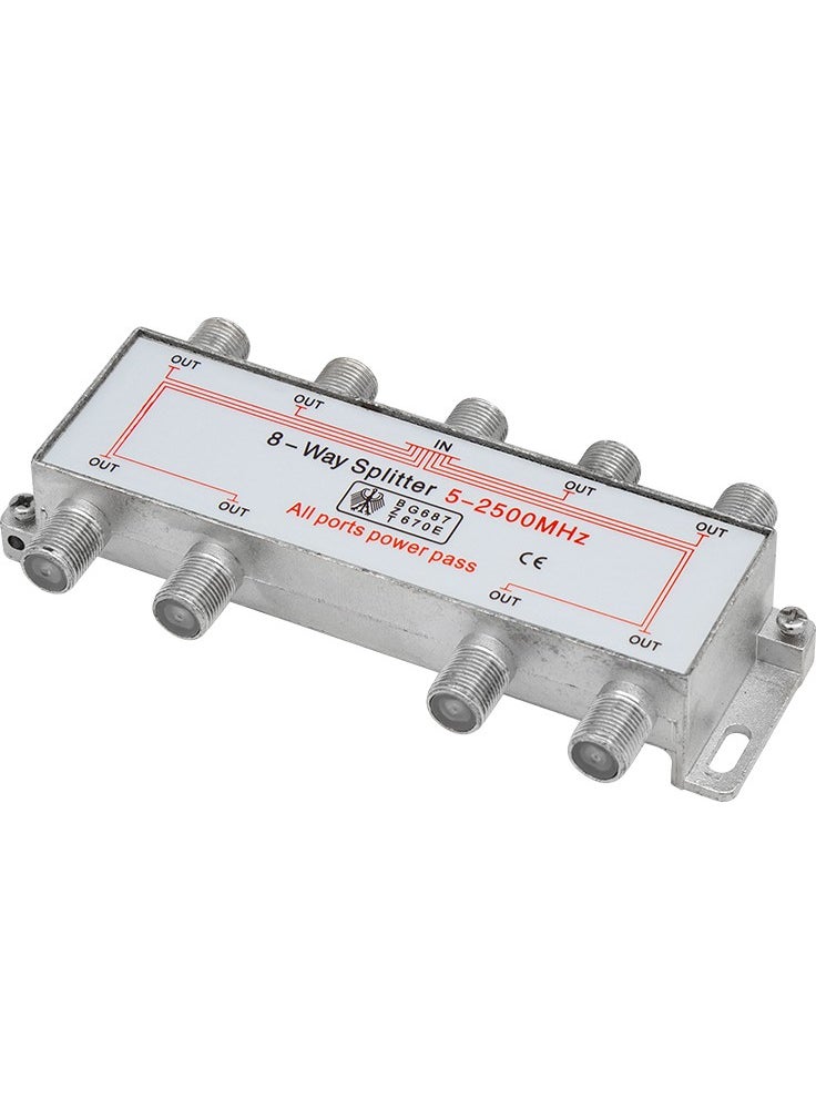 AYT - Mag 1 8 Satellite Distributor 5-2500 Mhz Splitter Single Signal Input Multiplexer to 8 Outputs - Image 1