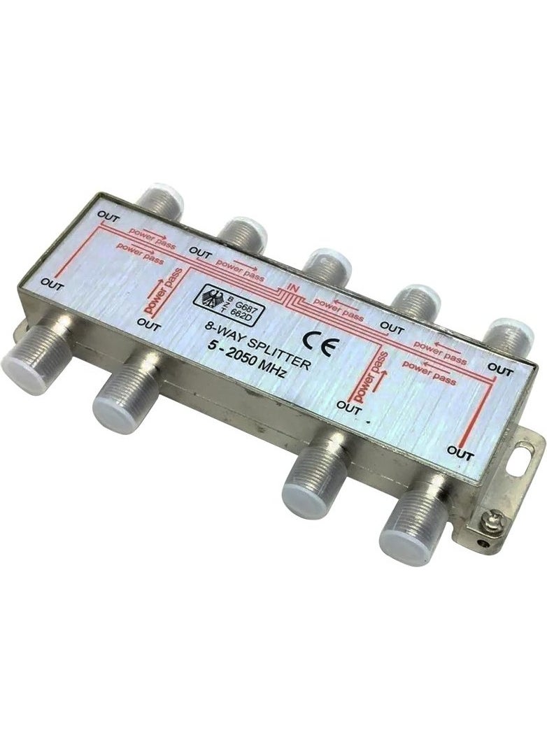 AYT - Mag 1 8 Satellite Distributor 5-2500 Mhz Splitter Single Signal Input Multiplexer to 8 Outputs - Image 1