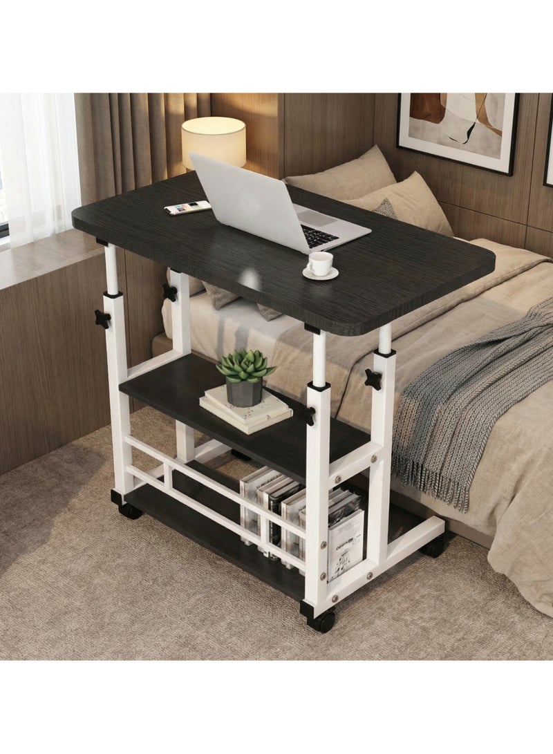 Yolu Adjustable Home Office Desk,Portable Bedside Laptop Table, Height-Adjustable Study Computer Desk for Small Spaces, Movable Sofa Side Table on Wheels - Image 2