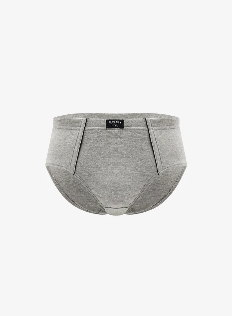 Seventy Five Basics  3 Pack Tab On Waist French Briefs With Antibacterial Finish for Men | Best Price UAE