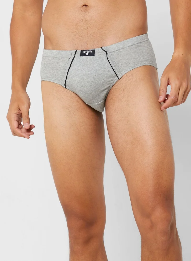 Seventy Five Basics 3 Pack Tab On Waist French Briefs With Antibacterial Finish