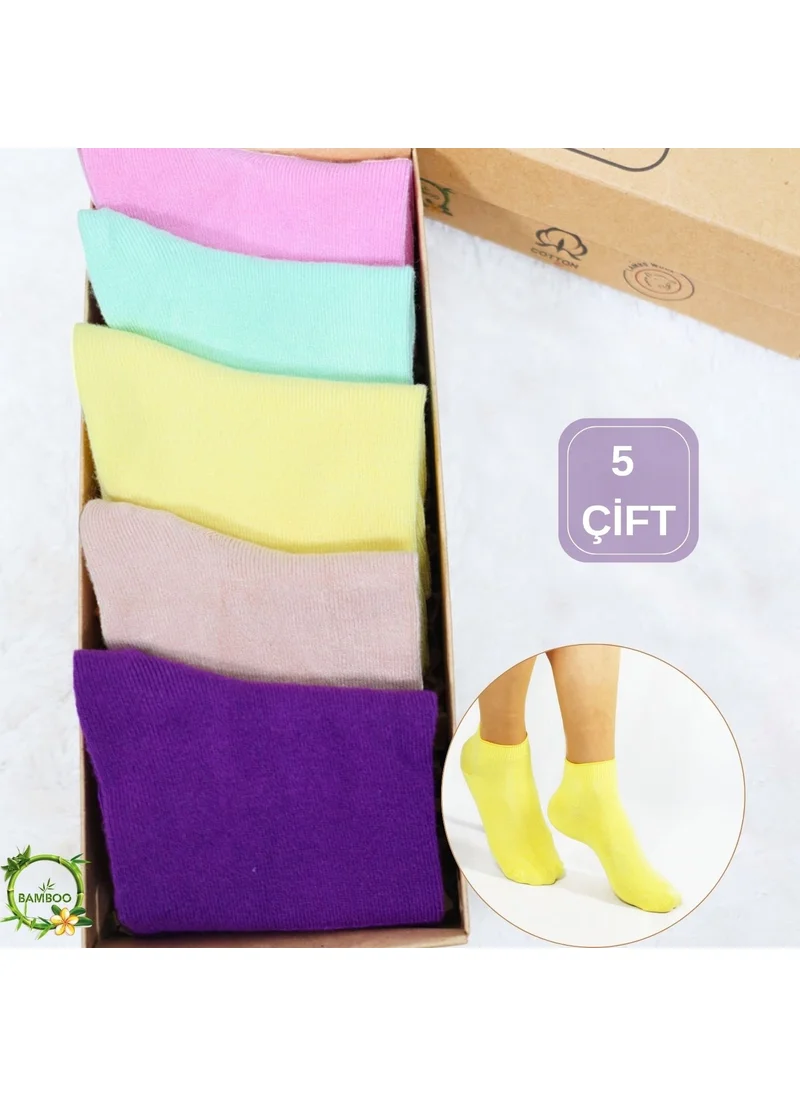 كرال سوكس Women's Socks Seamless Perfumed (5 Pairs) Bamboo Booties Socks Set with Gift Box