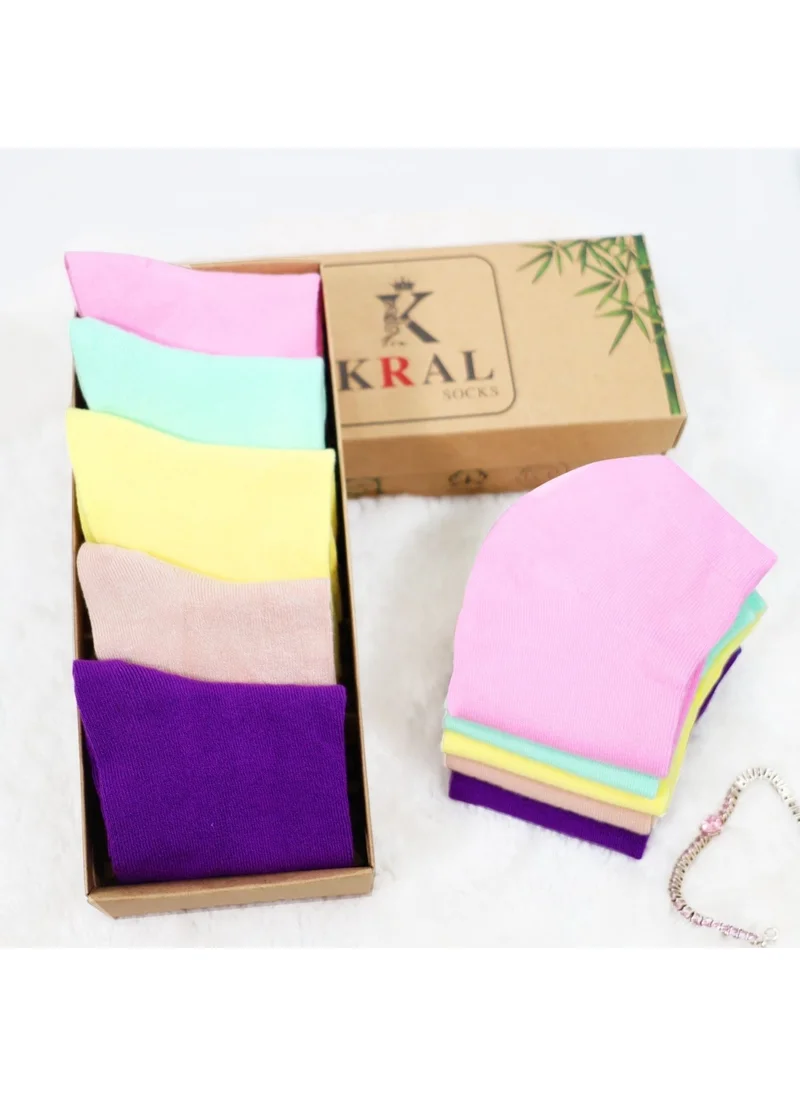 كرال سوكس Women's Socks Seamless Perfumed (5 Pairs) Bamboo Booties Socks Set with Gift Box