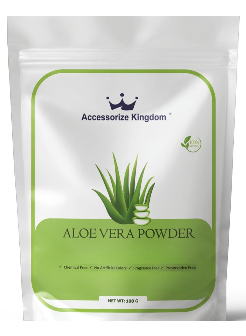 Accessories 22 Aloe Vera Powder (100gm) â€“ 100% Natural | Suitable for Hair & Skin | Hydrates Scalp, Reduces Dandruff & Nourishes Skin | Soothes Irritation, Brightens & Moisturizes | Chemical-Free - Image 1