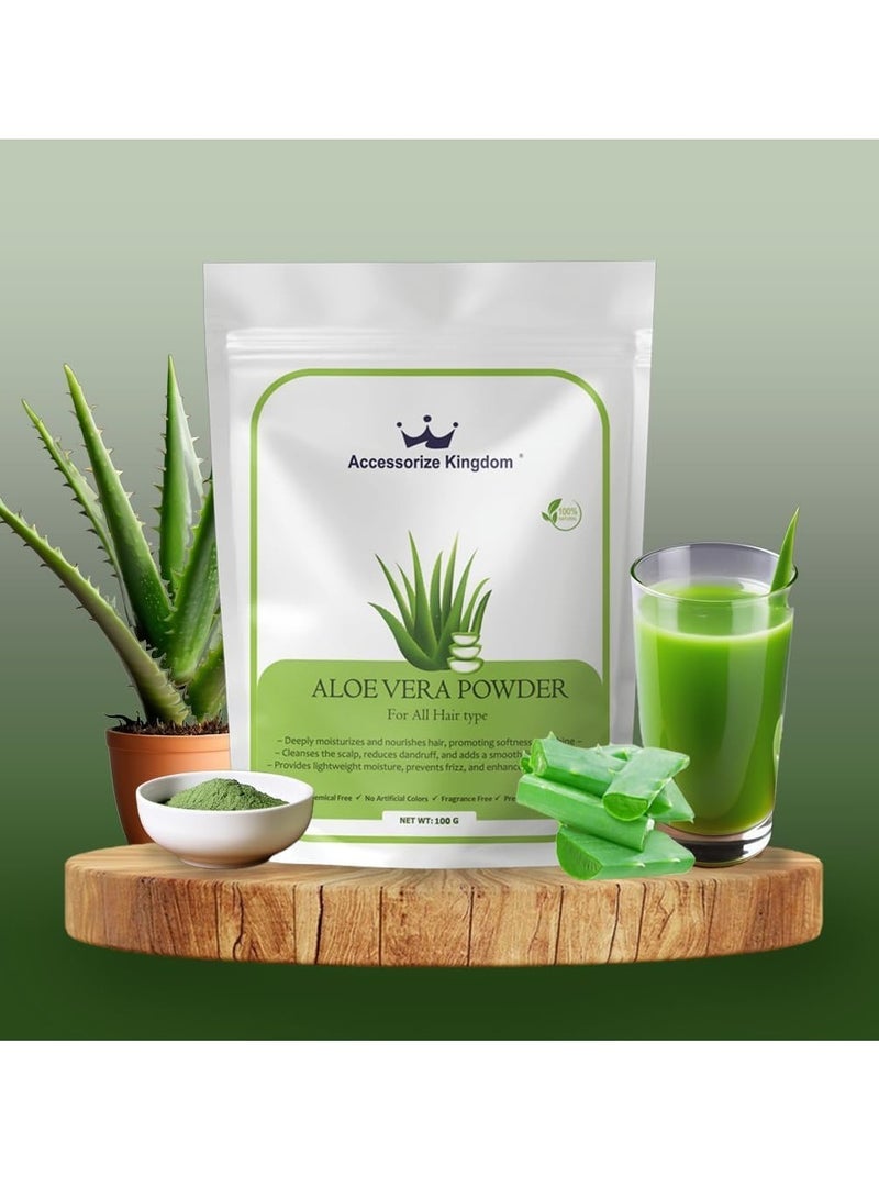 Accessories 22 Aloe Vera Powder (100gm) â€“ 100% Natural | Suitable for Hair & Skin | Hydrates Scalp, Reduces Dandruff & Nourishes Skin | Soothes Irritation, Brightens & Moisturizes | Chemical-Free - Image 3
