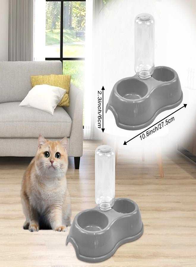 Hlimior Kitten Starter Kit - 15 Piece Cat Essentials Set Includes Litter Box, Toys, Collars, Scratch Pad, Nail File, Automatic Feed Bowls, Grooming Gloves (Gray) - Image 4