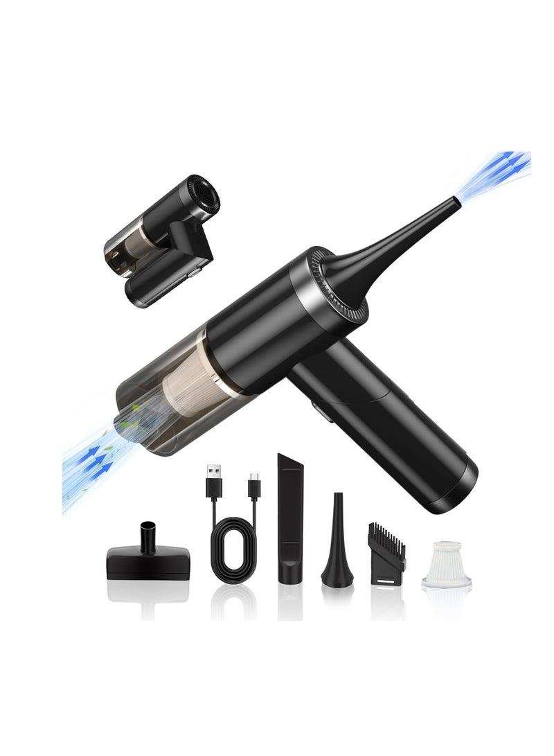 SYOSI 2 in 1 Cordless Handheld Vacuum Cleaner and Air Duster, 8Kpa Foldable Mini Vacuum Rechargeable 52000RPM Air Duster Car Vacuum Portable Keyboard Cleaner Air Blower for Computer/Car/House - Image 1