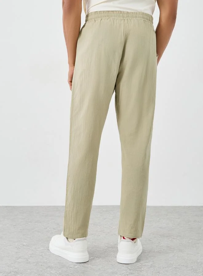 Styli Styli Relaxed Fit Drawstring Waist Woven Pants