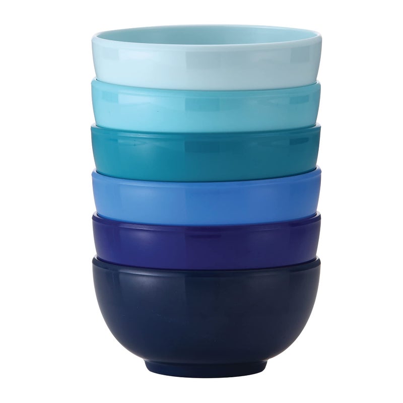 FRench Bull French Bull Melamine Mini Bowls 6Piece Set Small Serving Bowl  Snack Condiment Dip Dessert Ice Cream  Shatter Proof FoodSafe BPA Free Dishwasher Safe 4 10 oz  Shades of Blue
