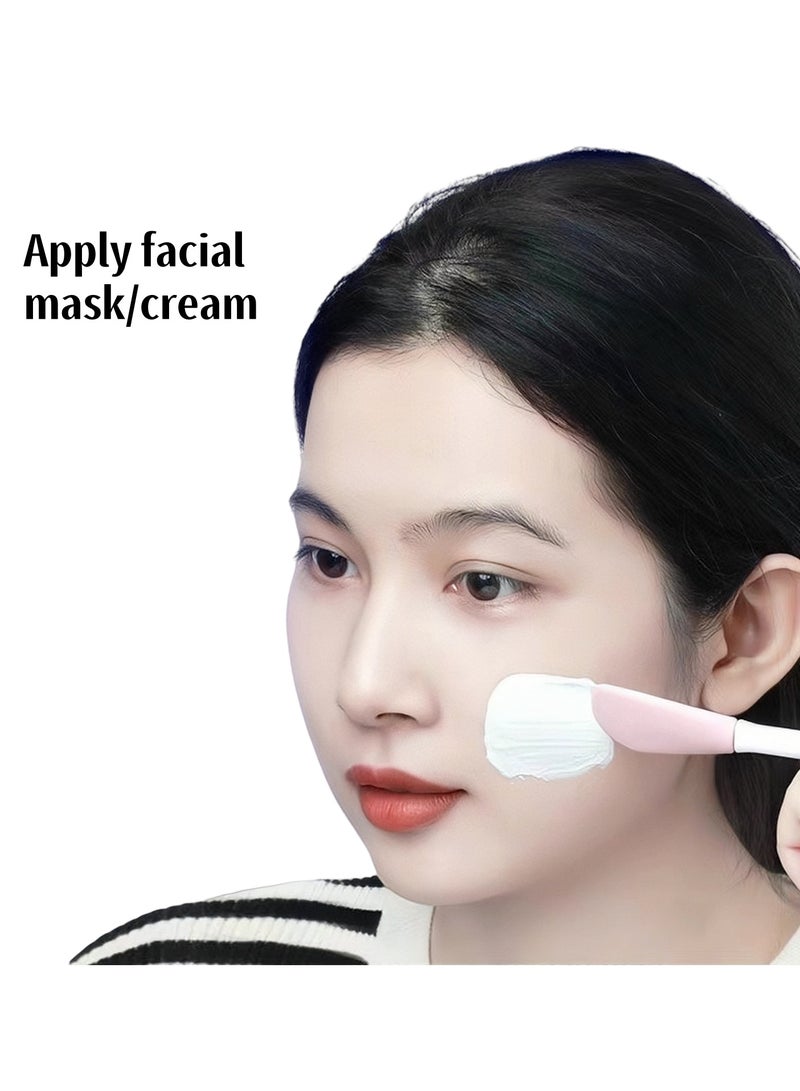 Generic 3Pcs Set, 2 In 1 Facial Cleansing Brush, Double Head Silicone Mask Brush, Beauty Egg, Facial Cleansing,clean blackheads, Manual Face Wash Brush Skin Care Massage - Image 3