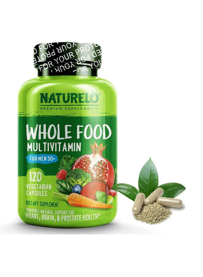NATURELO Whole Food Multivitamin For Men 50+ 120 Vegetarian Capsules Dietary Supplement - Image 1