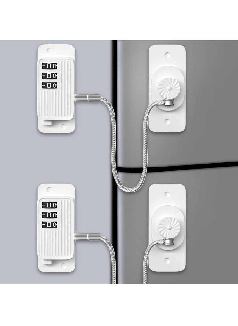 SYOSI Window Safety Locks Refrigerator Lock Combination Refrigerator Lock for Children Adhesive Freezer Lock Child Safe Refrigerator Lock for Kid Cabinet Lock for Door for Adults Fridge Child Lock 2 Pack  - Image 1