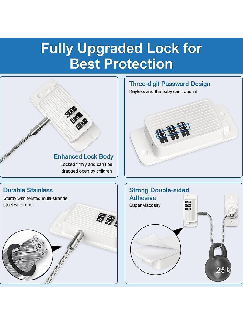 SYOSI Window Safety Locks Refrigerator Lock Combination Refrigerator Lock for Children Adhesive Freezer Lock Child Safe Refrigerator Lock for Kid Cabinet Lock for Door for Adults Fridge Child Lock 2 Pack  - Image 4