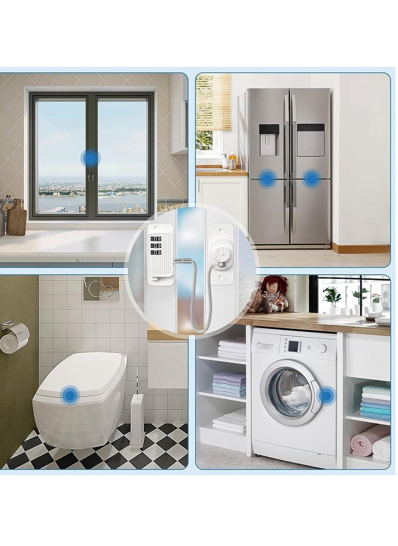 SYOSI Window Safety Locks Refrigerator Lock Combination Refrigerator Lock for Children Adhesive Freezer Lock Child Safe Refrigerator Lock for Kid Cabinet Lock for Door for Adults Fridge Child Lock 2 Pack  - Image 2