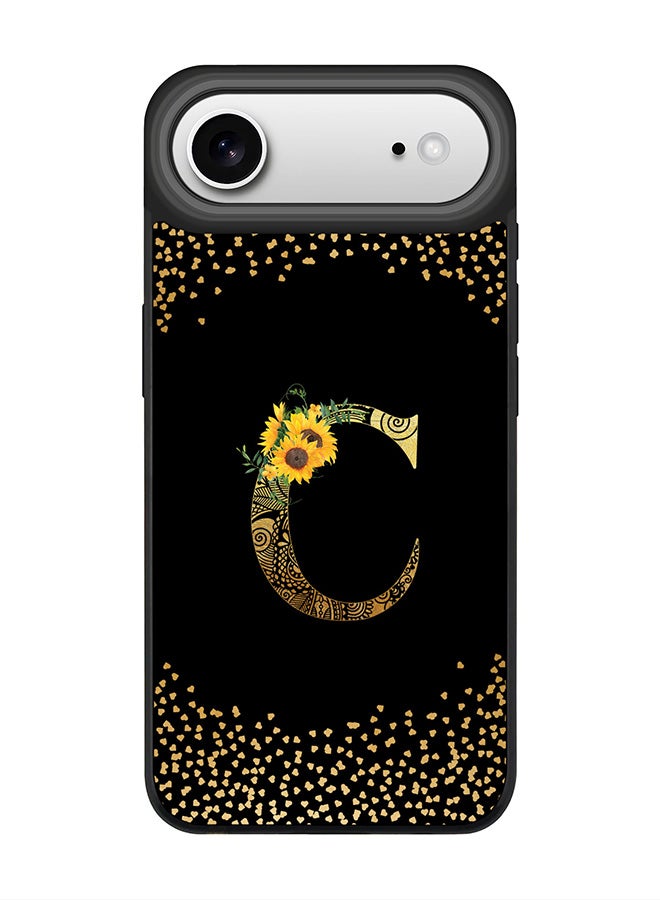 Stylizedd iPhone Air Case, [Compatible with MagSafe] Slim Magnetic cover Phone Case iPhone Air -Custom Floral Monogram - C ( Black ) - Image 1