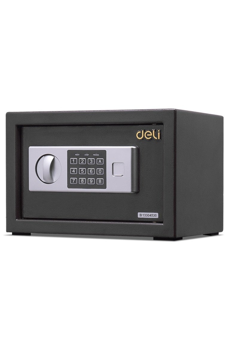 Deli Home Office Hotel Mini Electronic Security Lock Box Wall Cabinet Safety Box - Black - Image 4