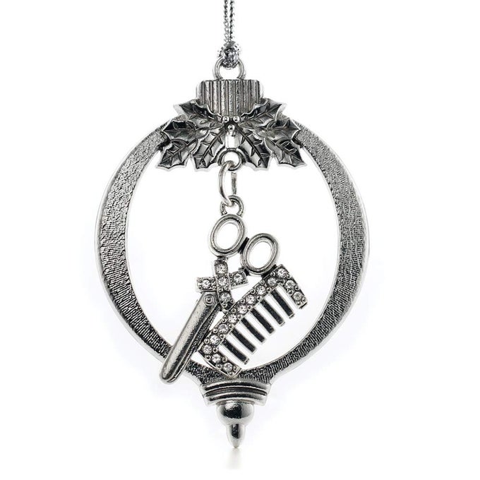 STYLIST SILVER CHRISTMAS ORNAMENT UNIQUE CHARM CHRISTMAS TREE ORNAMENT HOLIDAY HANGING DECORATION