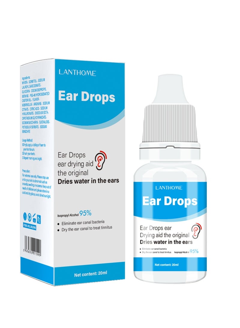 لانثوم قطرات أذن للسباحين 20 مل، مزيل مياه طبيعي بالكامل لأذن السباح، يمنع العدوى، يجفف الأذان، علاج آمن للأطفال والبالغين، يخفف تهيج الأذن والماء المحتبس لحماية الأذن - Image 1