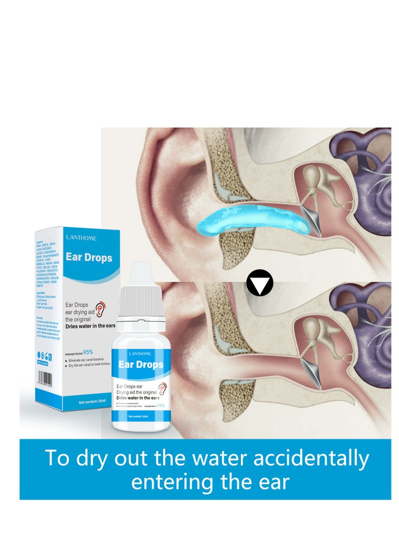 لانثوم قطرات أذن للسباحين 20 مل، مزيل مياه طبيعي بالكامل لأذن السباح، يمنع العدوى، يجفف الأذان، علاج آمن للأطفال والبالغين، يخفف تهيج الأذن والماء المحتبس لحماية الأذن - Image 4