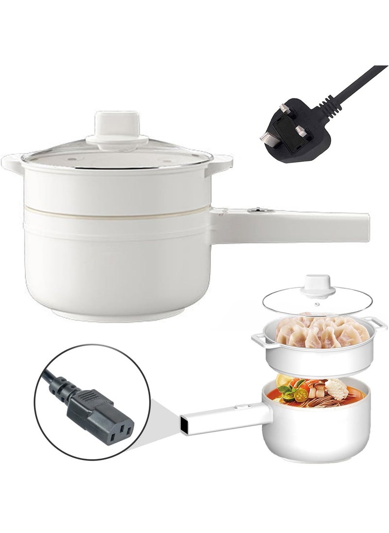 Generic - Electric Hot Pot with Steamer & Temperature Control 2L Non-Stick Electric Cooker Electric Skillet Frying Pan Electric Saucepan for Noodles Egg, Steak Oatmeal and Soup - Image 1