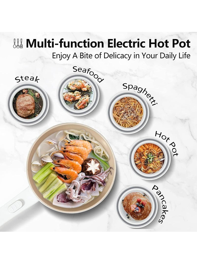 Generic - Electric Hot Pot with Steamer & Temperature Control 2L Non-Stick Electric Cooker Electric Skillet Frying Pan Electric Saucepan for Noodles Egg, Steak Oatmeal and Soup - Image 1