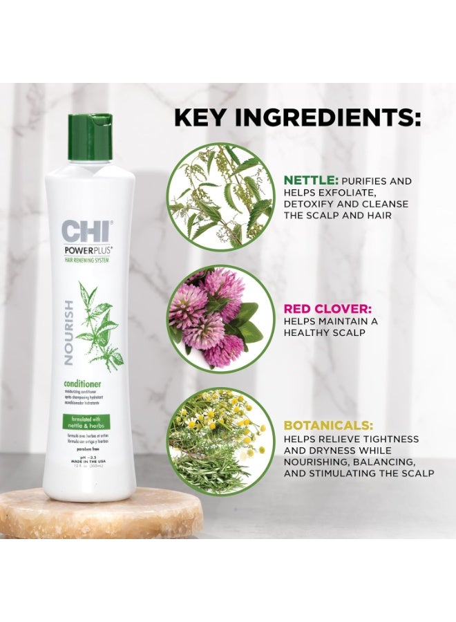 CHI PowerPlus Nourishing Conditioner, Hair Renewal System For A Healthy Scalp, Relieves Tightness & Dryness, Strengthens & Protects Against UV, 355 ML - Image 4