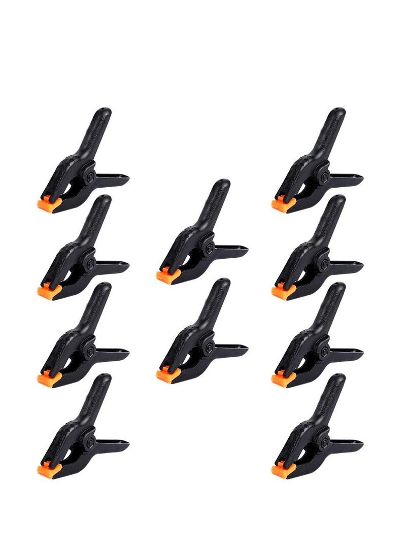 Y&D Spring Clamps, 3.5inch Plastic Clips, Small Backdrop Professional Clamps Heavy Duty, Clips for Crafts, Stand, Home Improvement, Photography Studios 10Pack Black  - Image 1