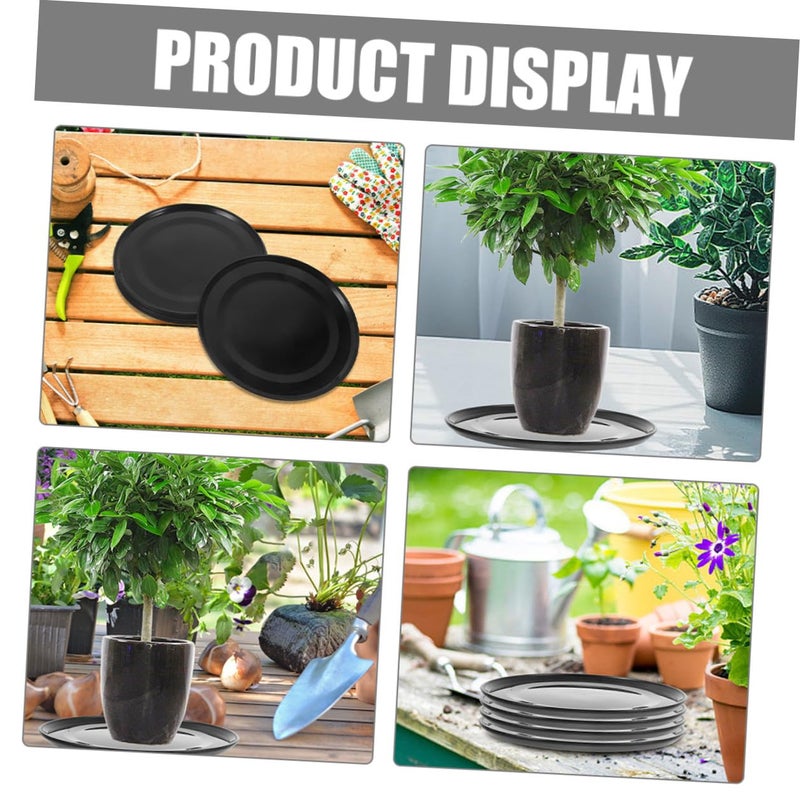 Large Round Plastic Plant Saucers 4 Pack Black Drainage Trays For Outdoor And Indoor Plants - Image 5