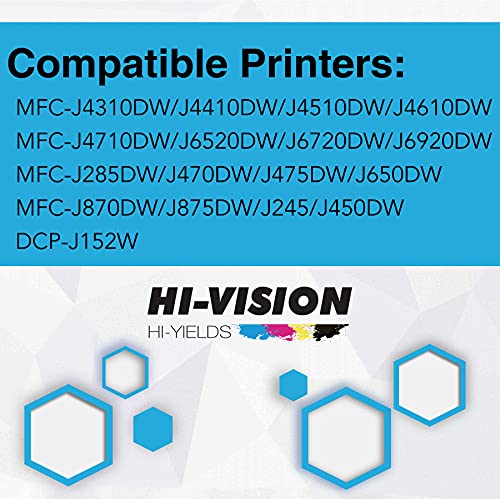 HI-VISION HI-YIELDS 9 Pack Compatible LC-103XL Ink Cartridges Replacement for Brother LC103XL 103XL Work with MFC-J4310DW J4410DW J4510DW J4610DW J4710DW Printers (3xCyan, 3xMagenta, 3xYellow) - Image 4